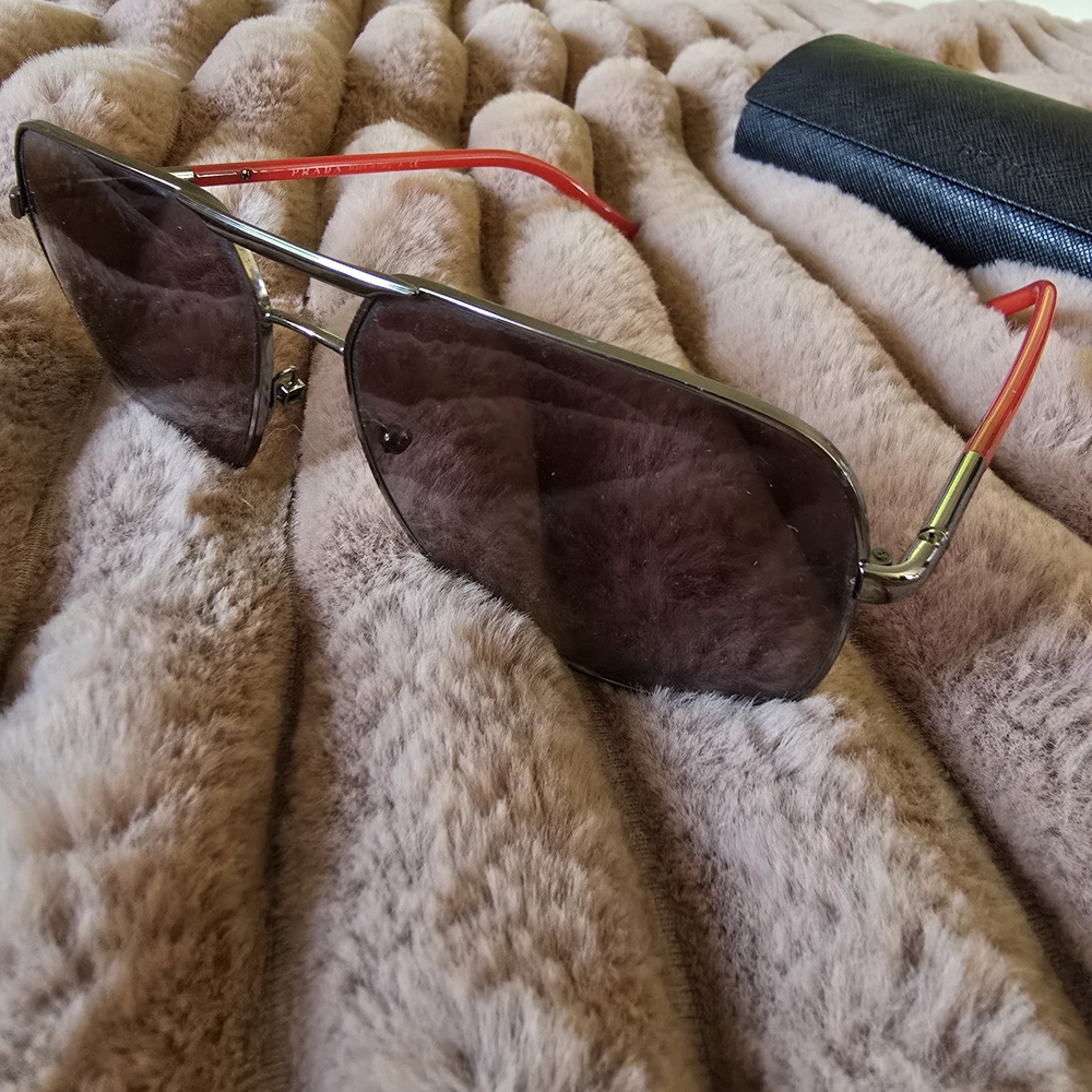 Vintage Prada Silver Aviator Sunglasses - Picture 10 of 12